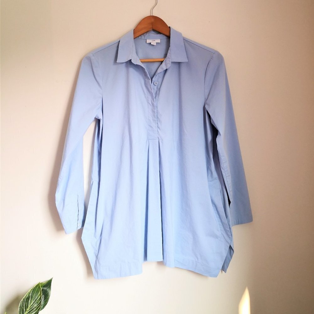 J. Jill Light Blue Tunic Blouse Size S Pettie